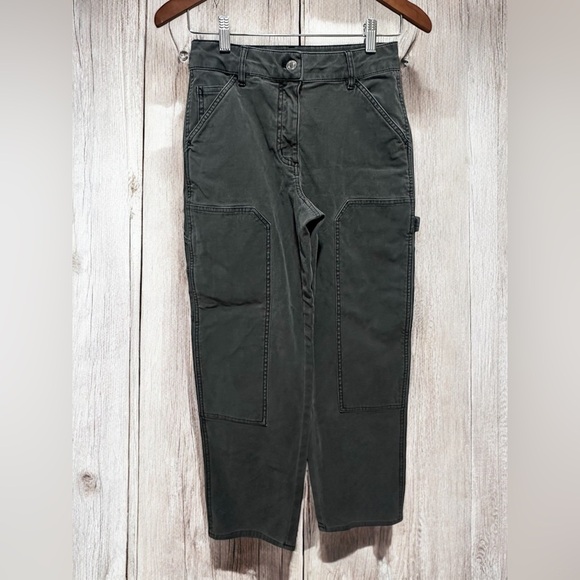 Aritzia Wilfred Free Brennan Gray Cargo Carpenter Utility Pants Size 2 EUC - Picture 1 of 6
